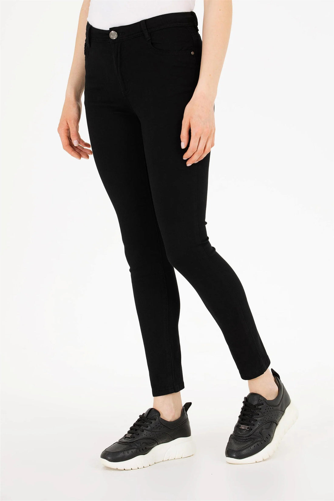 Black Skinny Fit Chino Trousers