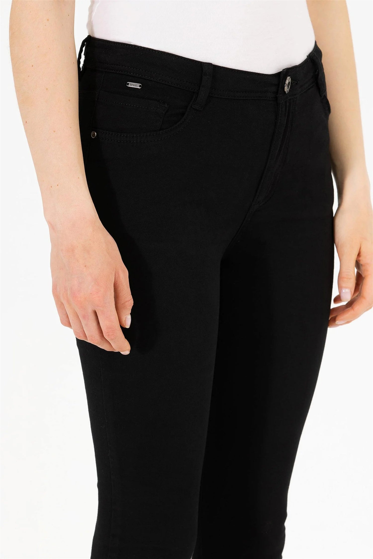 Black Skinny Fit Chino Trousers