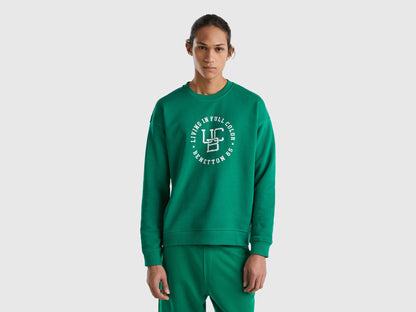 Crew Neck Sweatshirt With Logo Print - 01