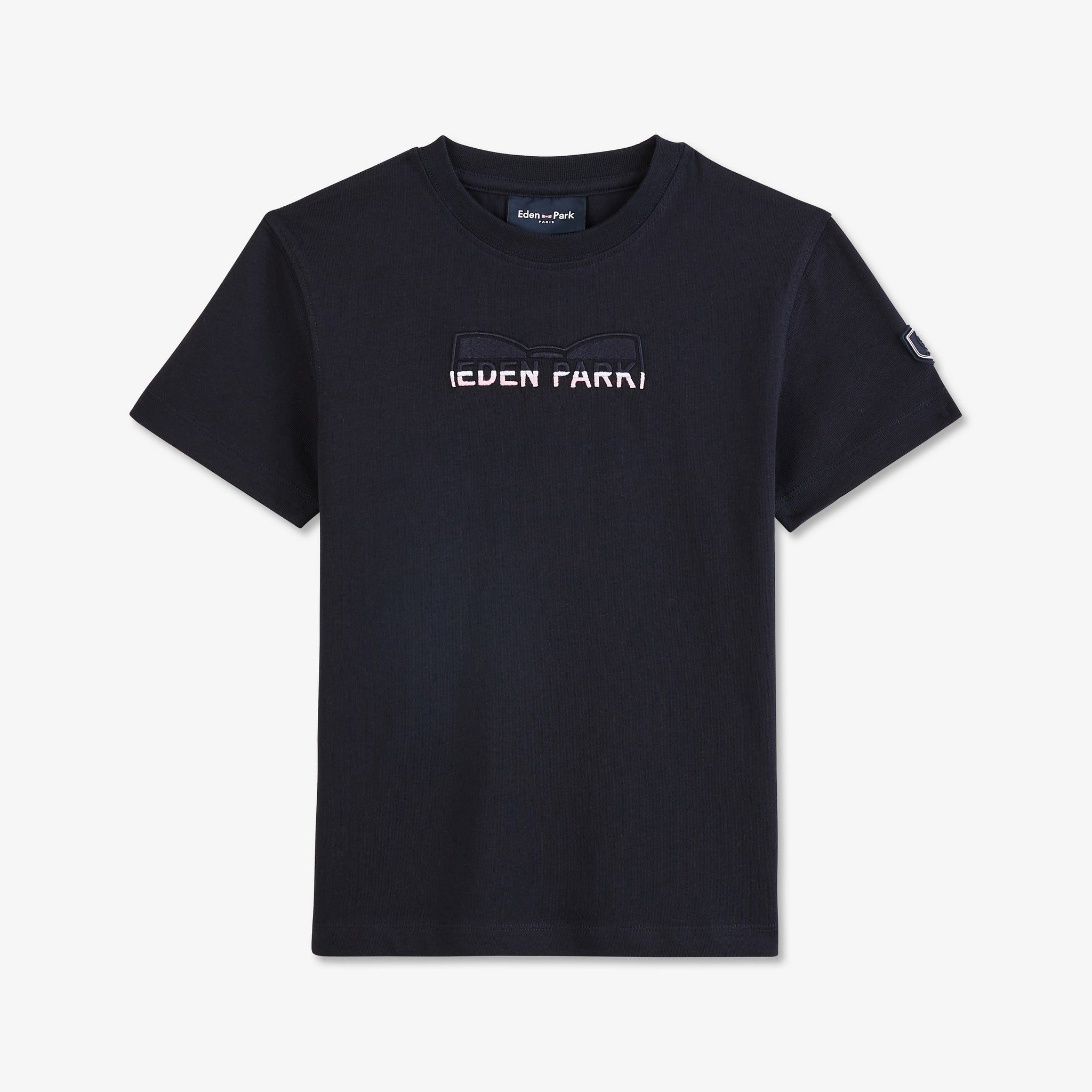 Dark Blue T-Shirt With Eden Park Embroidery