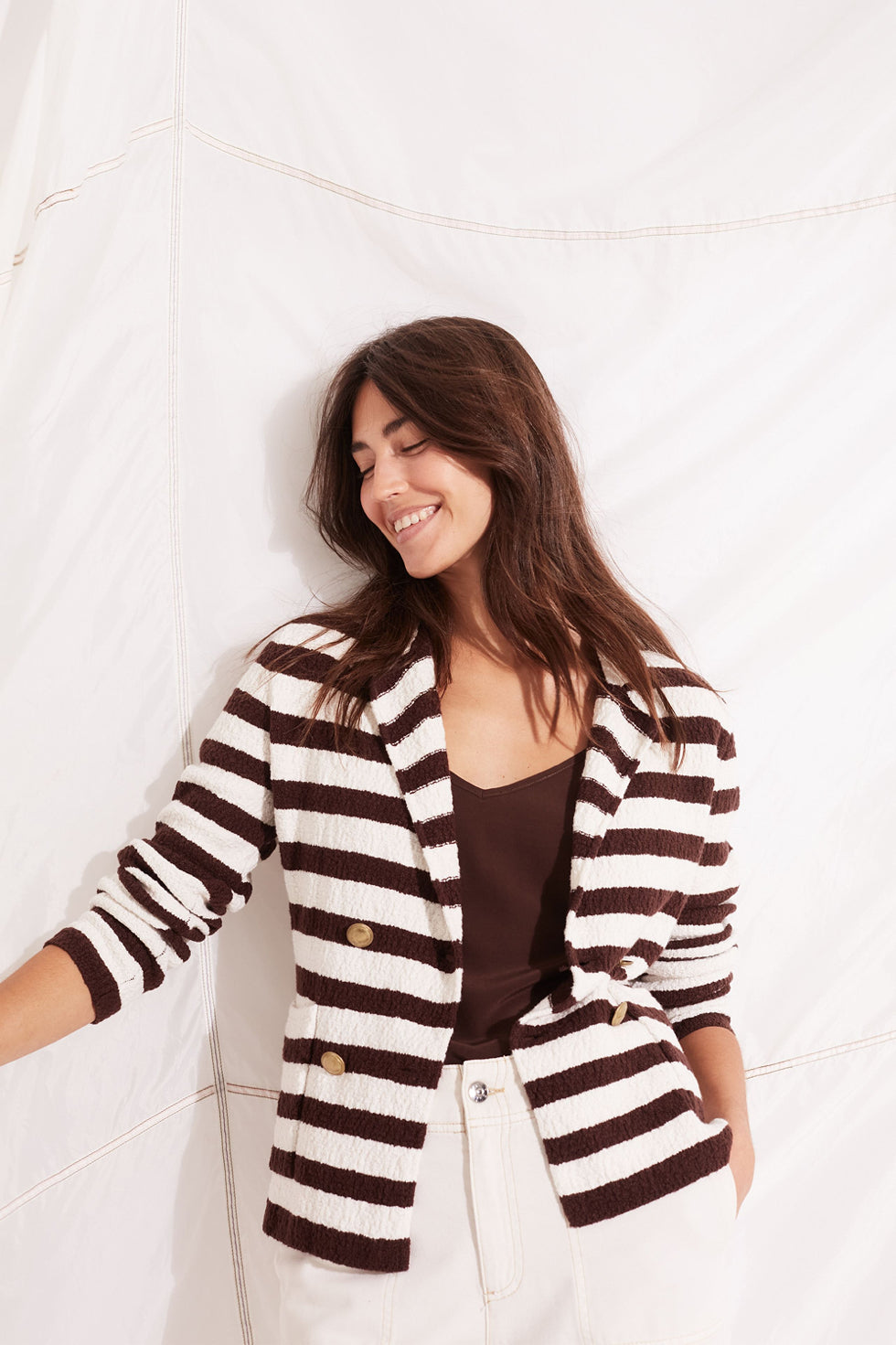 Knitted Blazer Cotton Blend Oui