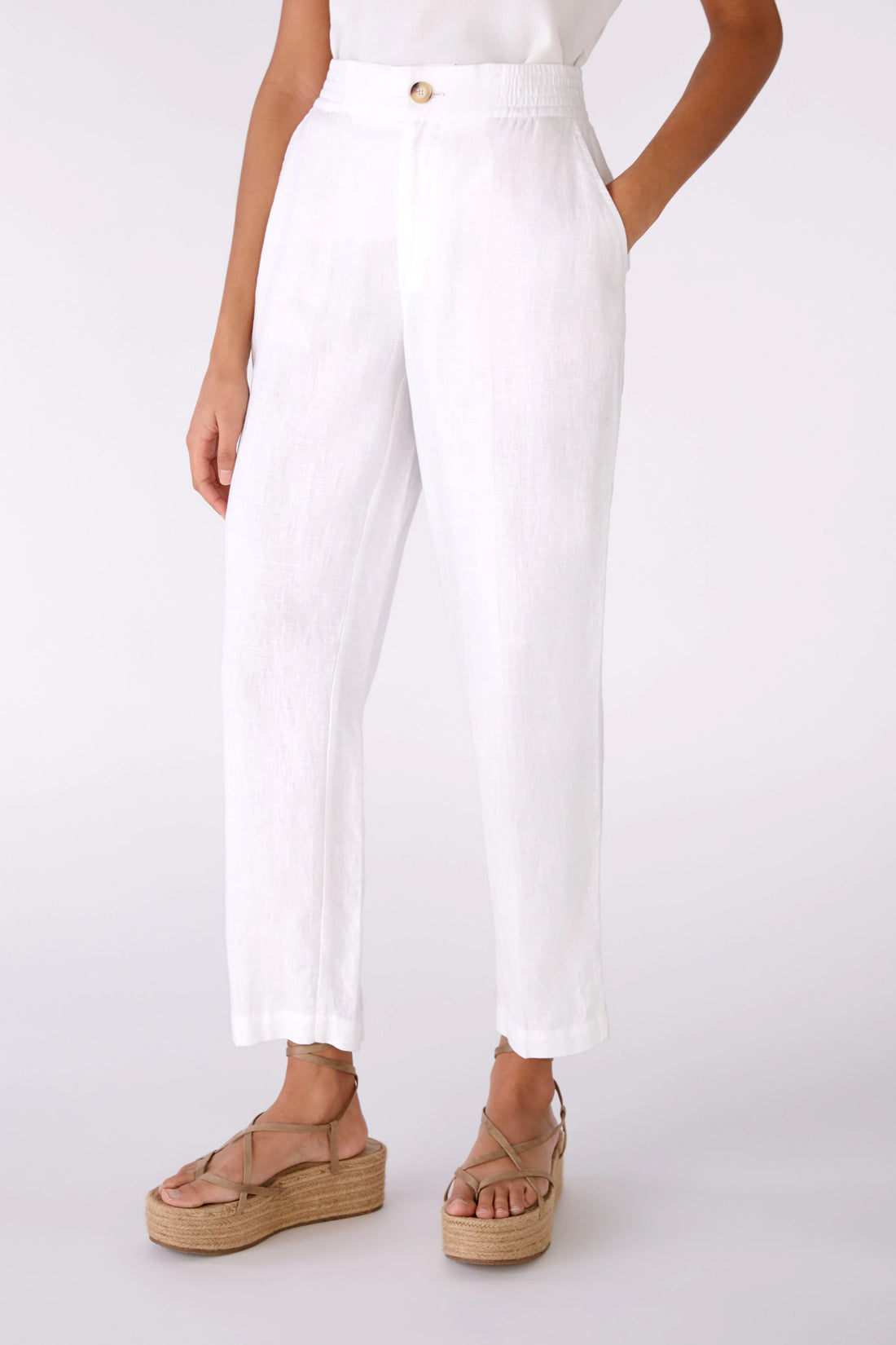 Linen Pants Cropped Length