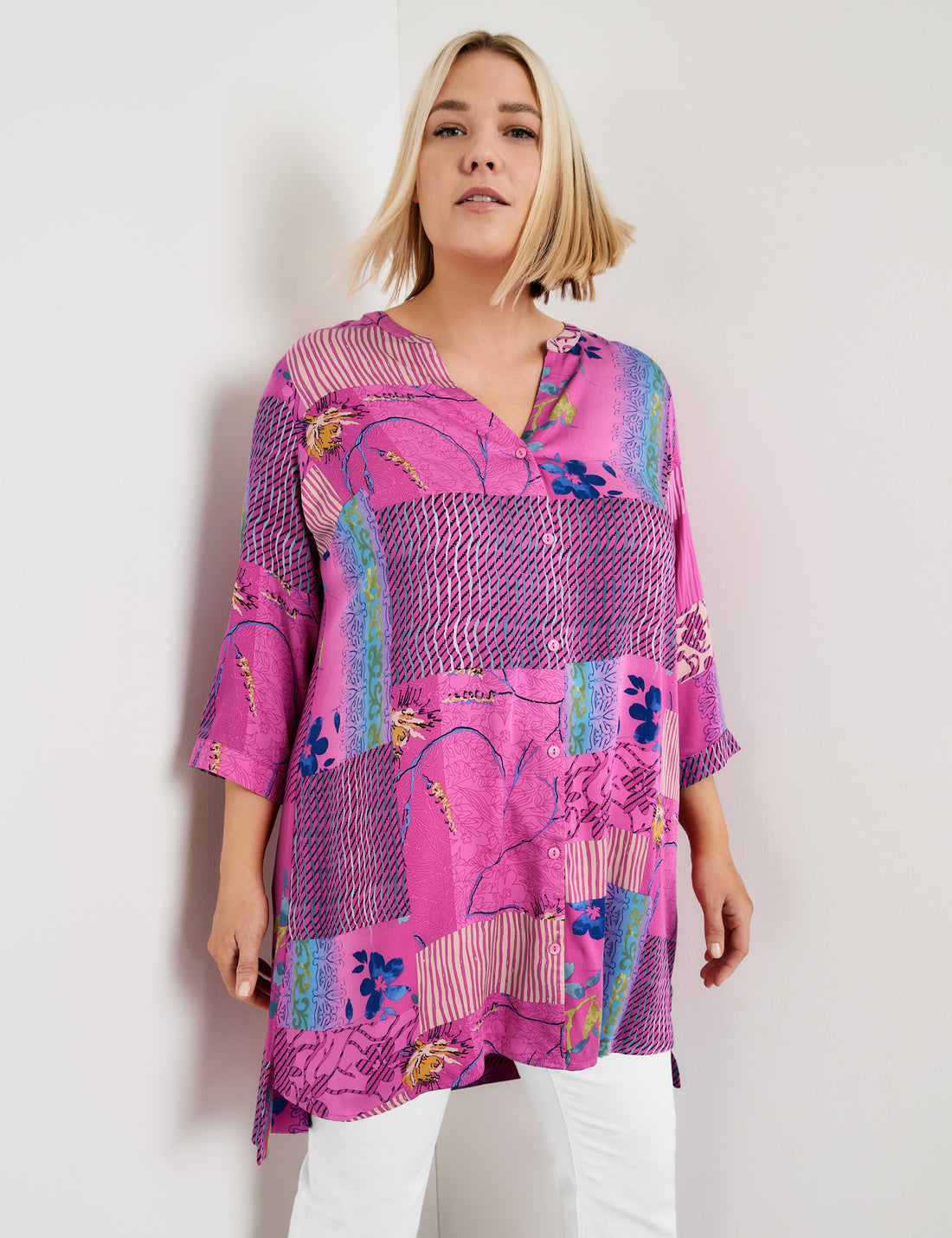 Long Blouse With A Panel Print