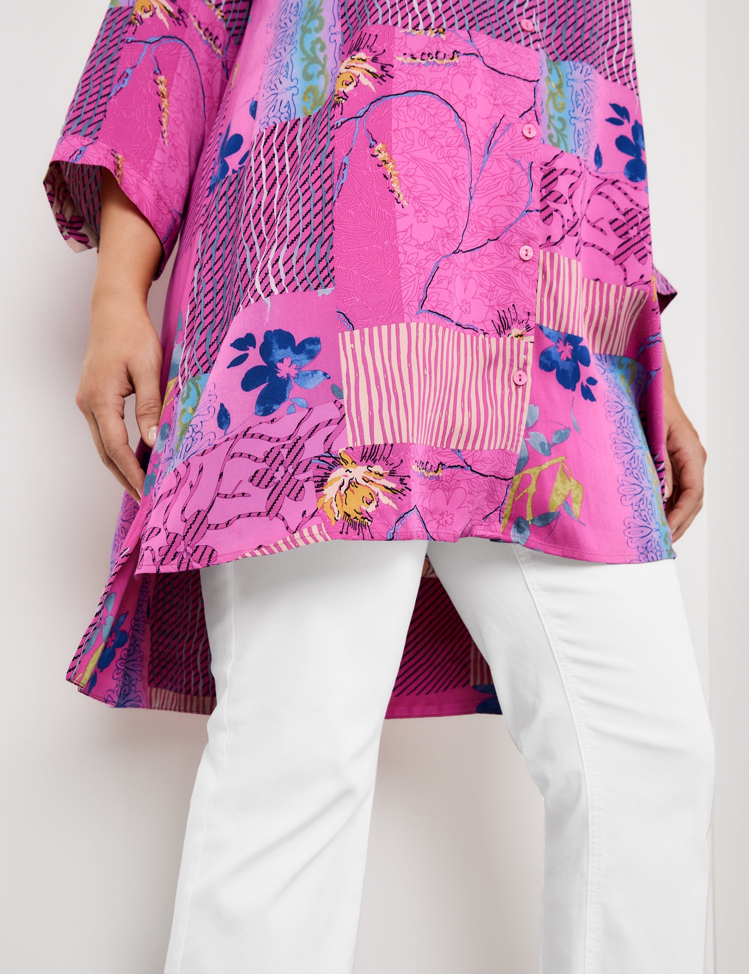 Long Blouse With A Panel Print