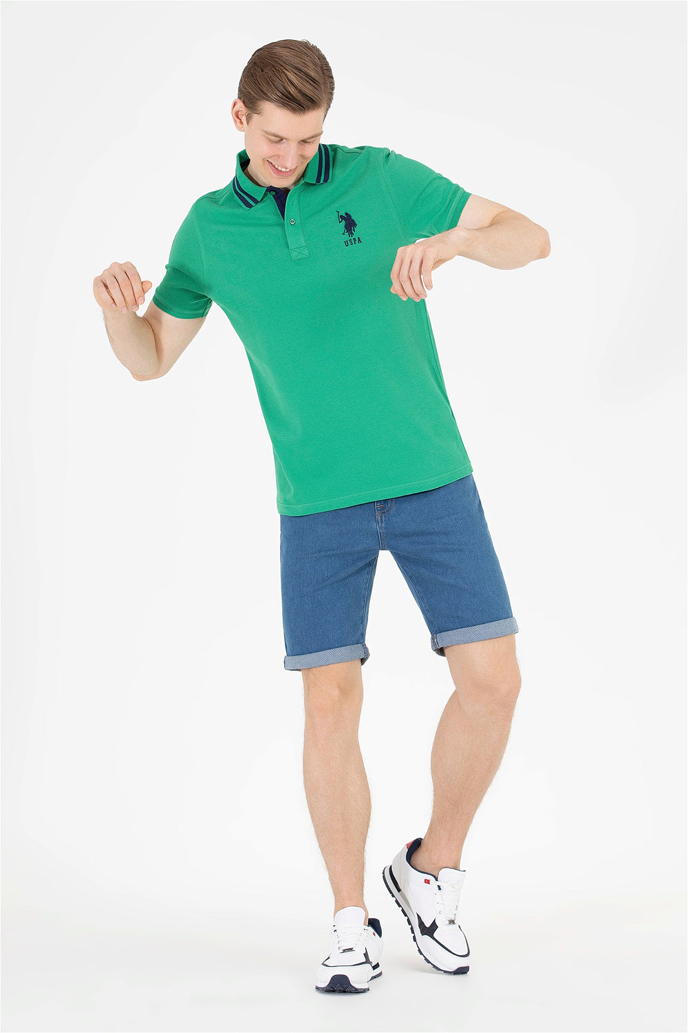 Medium Wash Denim Shorts - BEVAVA