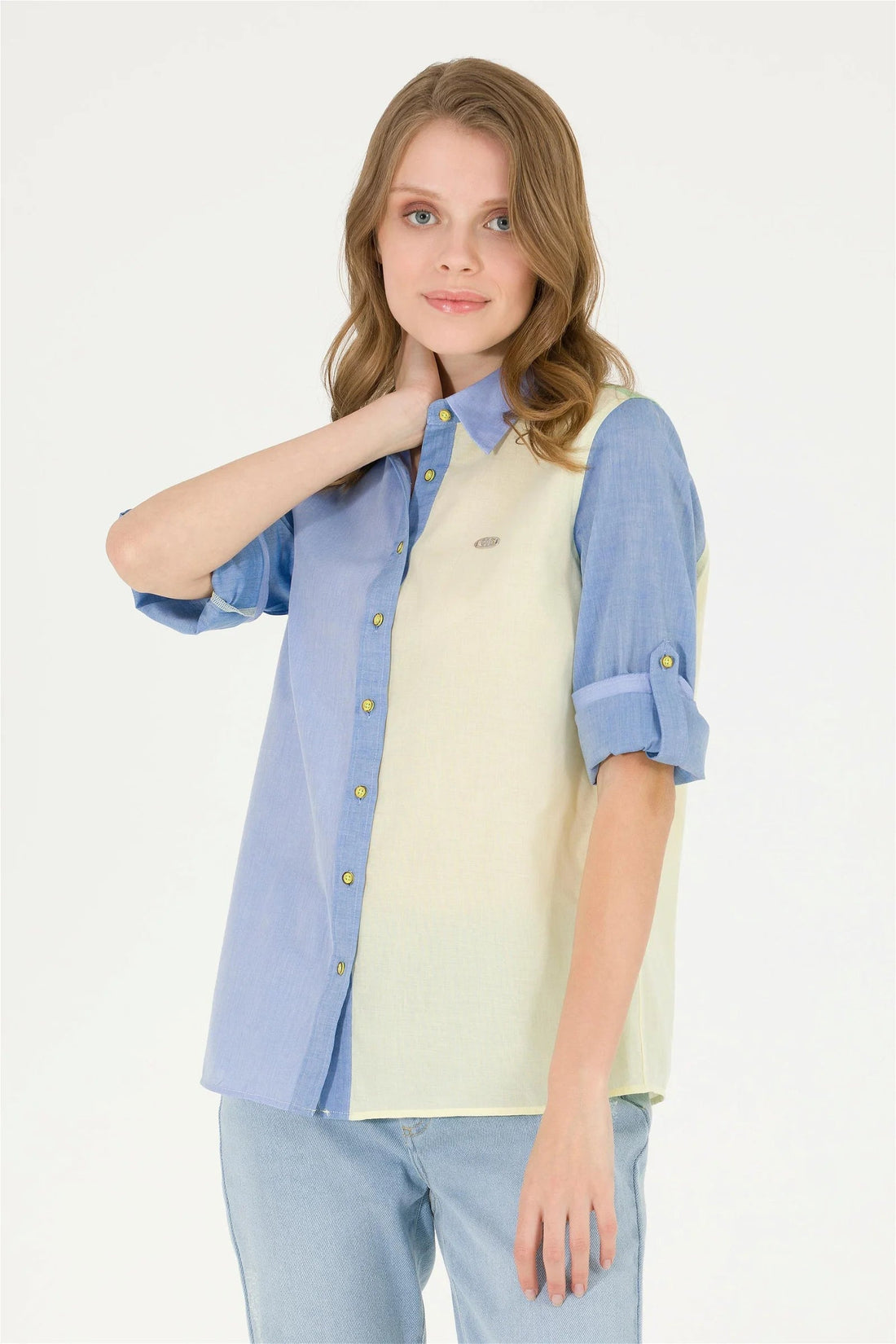 Multi-Color Color Block Long Sleeve Shirt