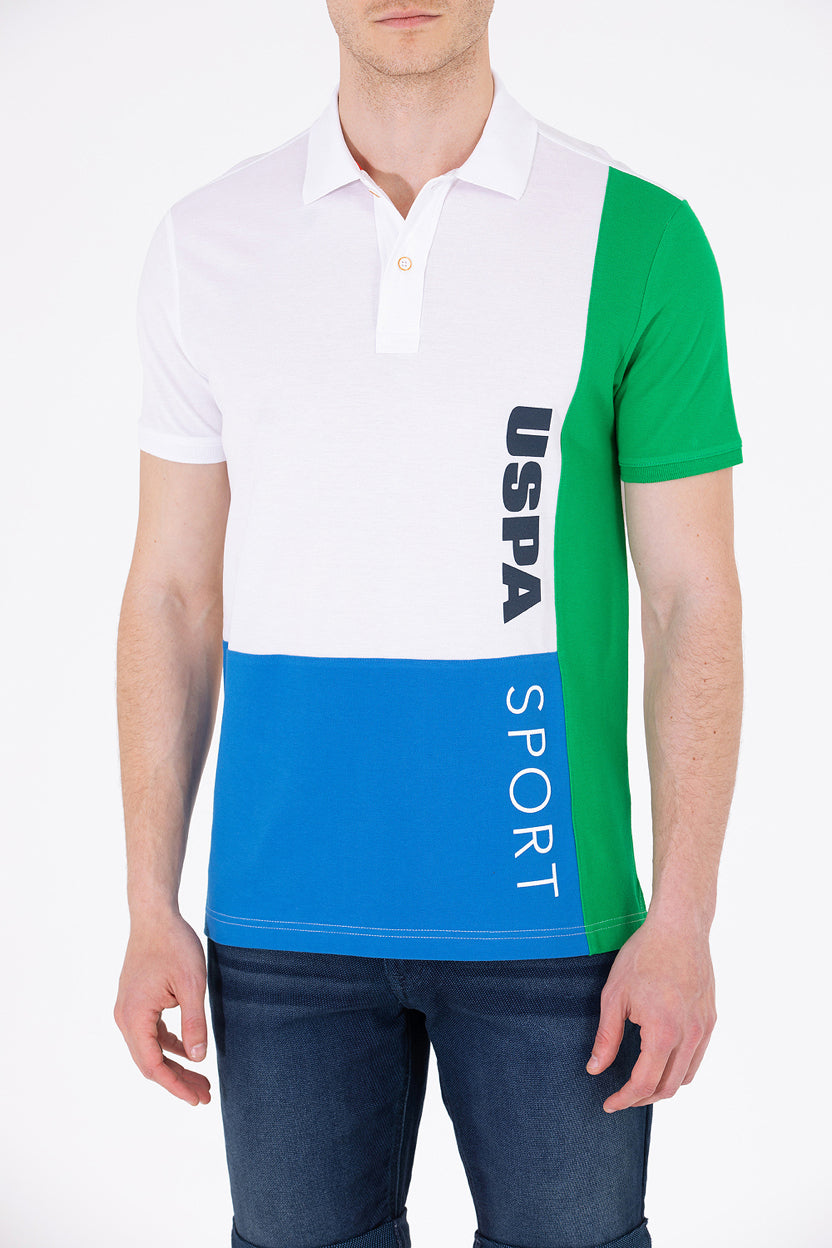 Multi-Color Color Block Short Sleeve Polo Shirt