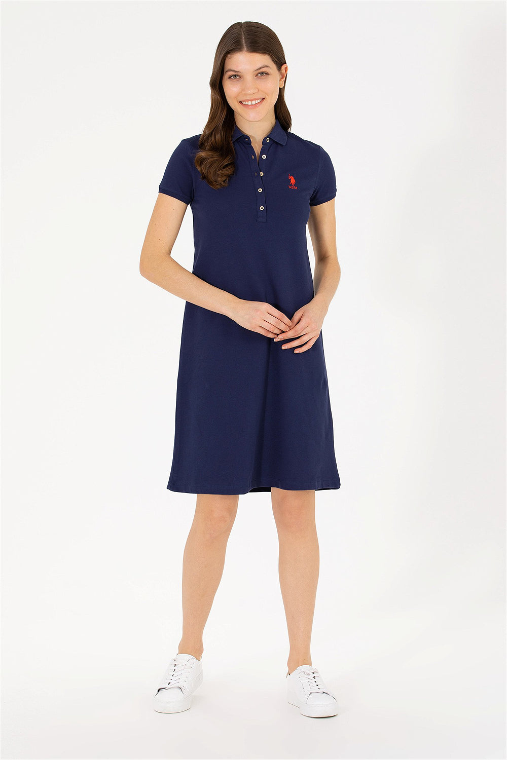 Navy Blue Short Sleeve Dress