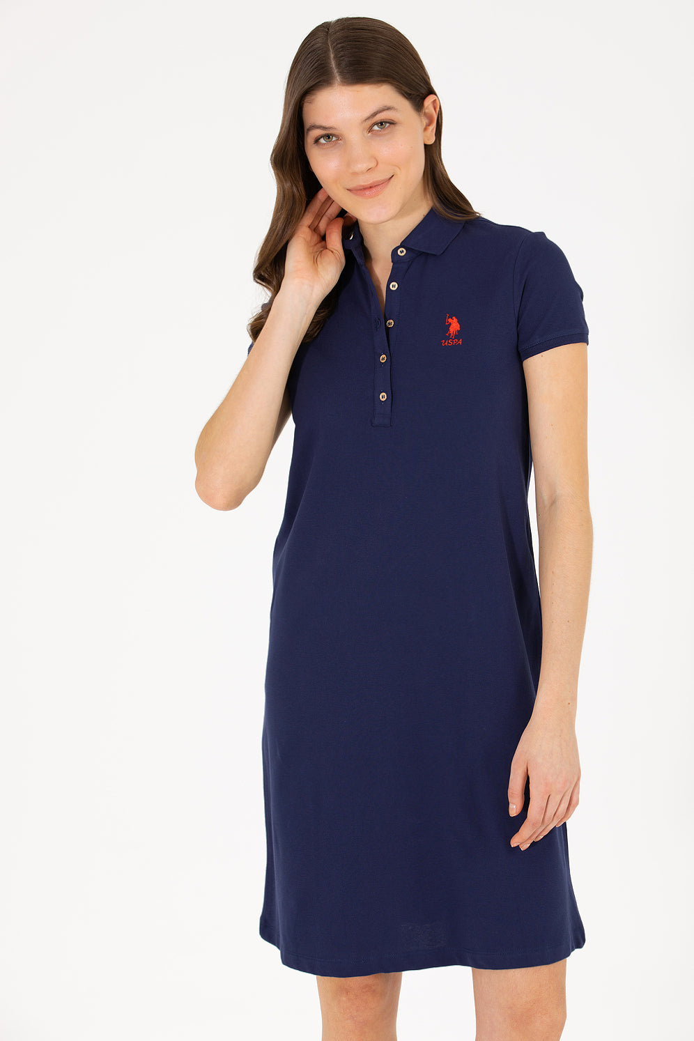 Navy Blue Short Sleeve Dress