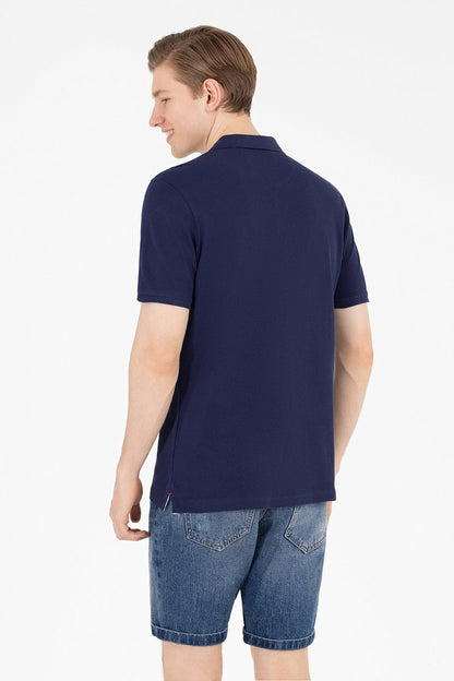 Navy Blue Short Sleeve Polo Shirt