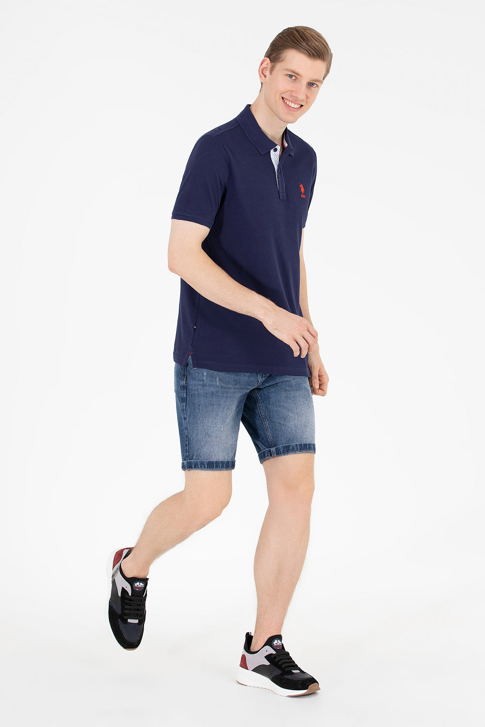 Navy Blue Short Sleeve Polo Shirt