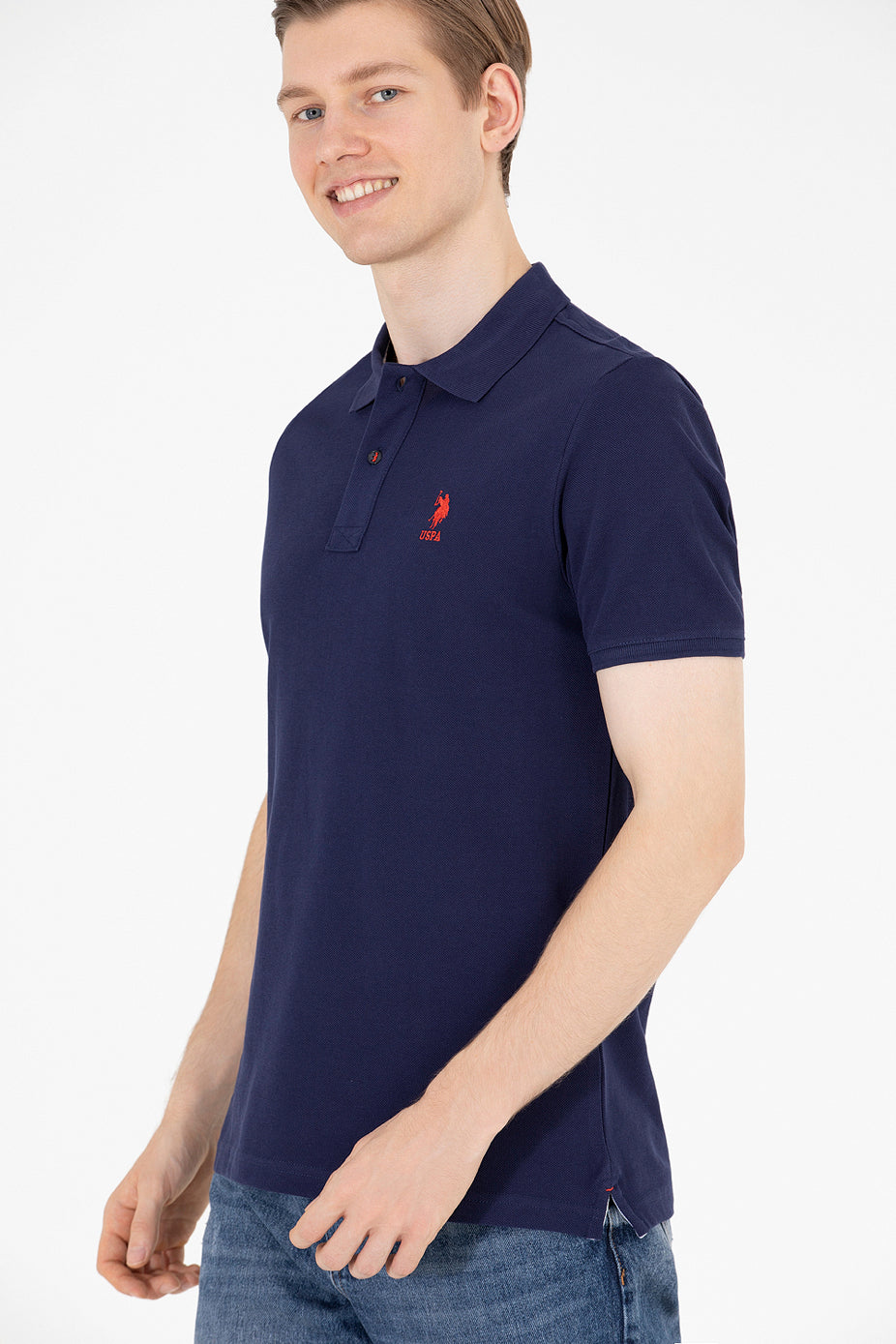 Navy Blue Short Sleeve Polo Shirt