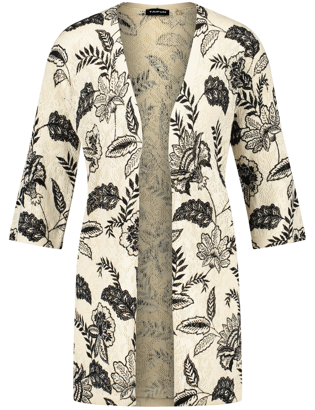 Open-Fronted Cardigan With A Floral Print