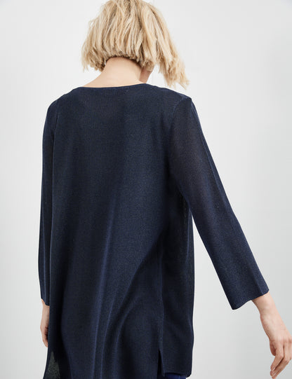 Open-Fronted Rib Knit Cardigan