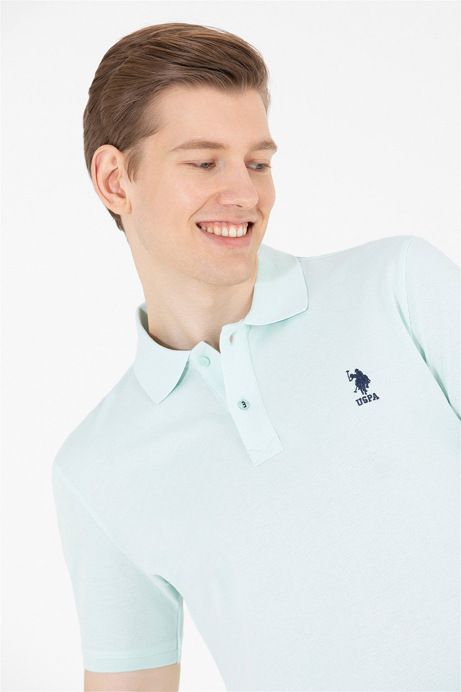 Pale Blue Short Sleeve Polo Shirt