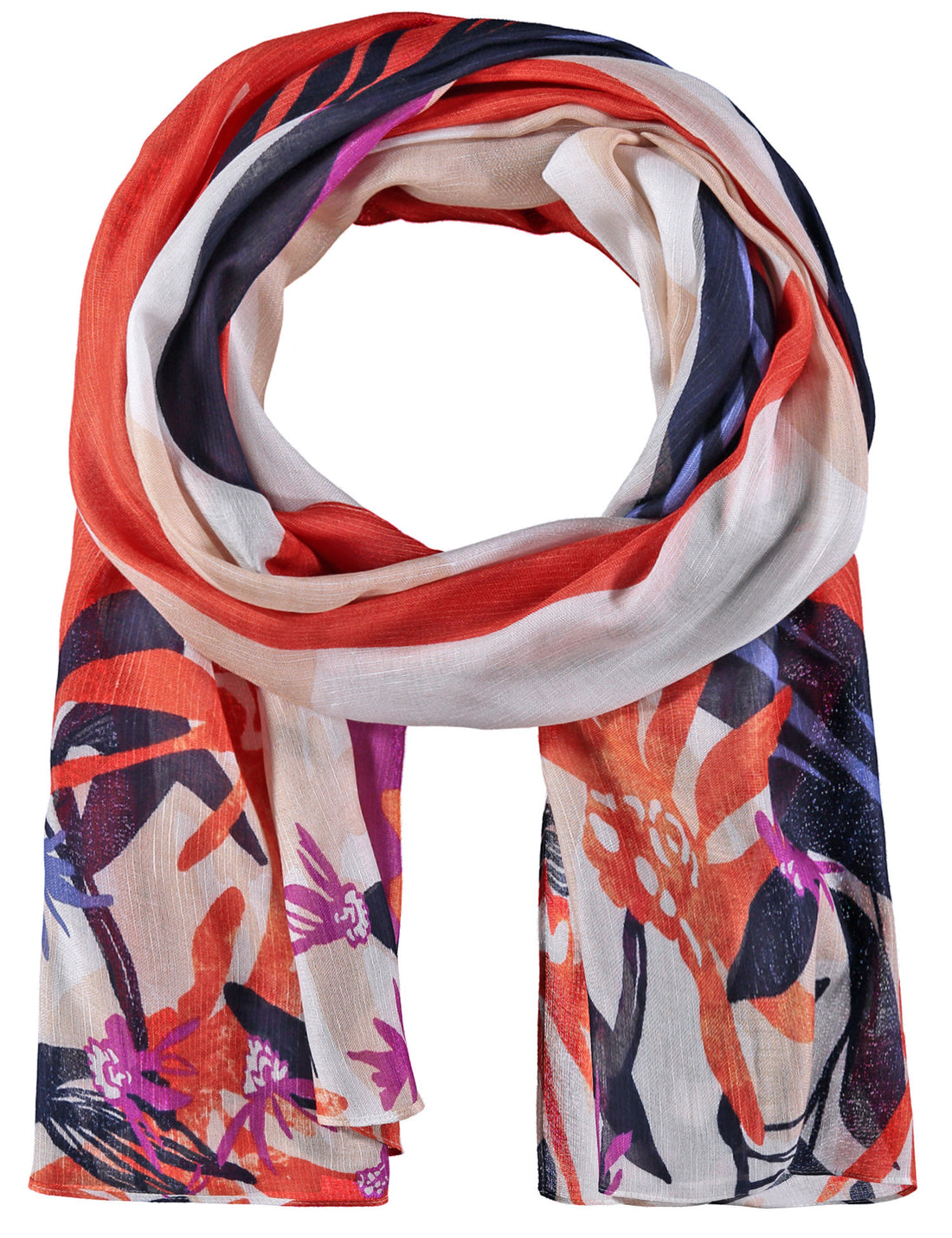 Patterned Scarf With A Floral Pattern