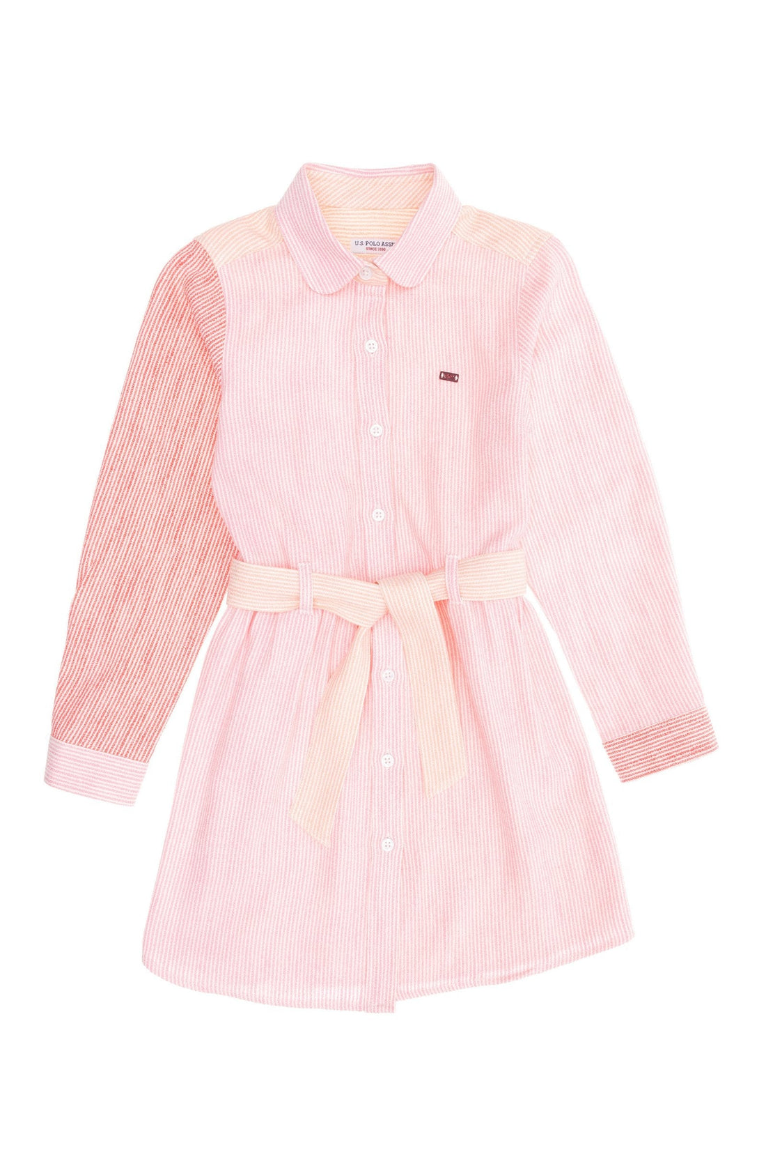 Pink Belted Shirt Dress