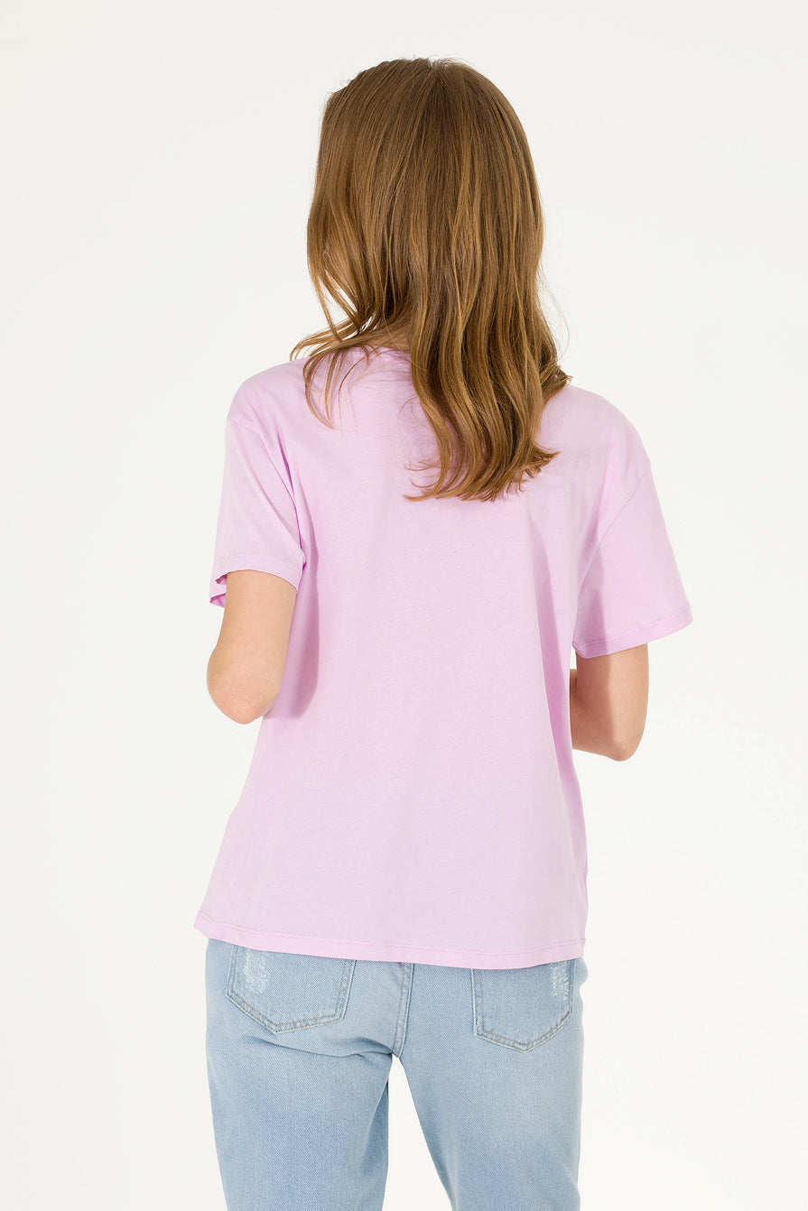 Pink Short Sleeve Graphic T-Shirt