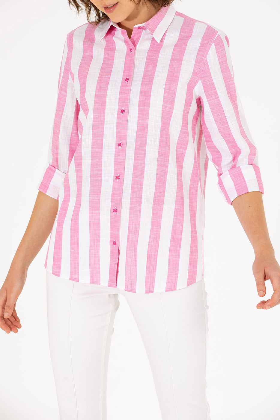Pink Striped Long Sleeve Shirt