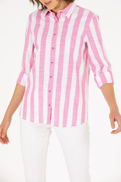 Pink Striped Long Sleeve Shirt