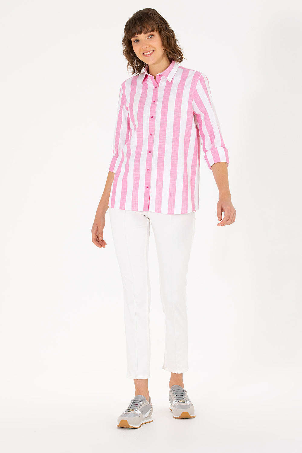 Pink Striped Long Sleeve Shirt