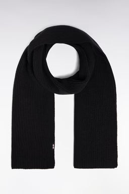 Black Cotton-Blend Scarf