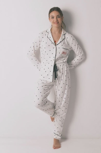 Women Secret_White Print_Long Classic Heart Print Pyjamas_3133479_97_Vid
