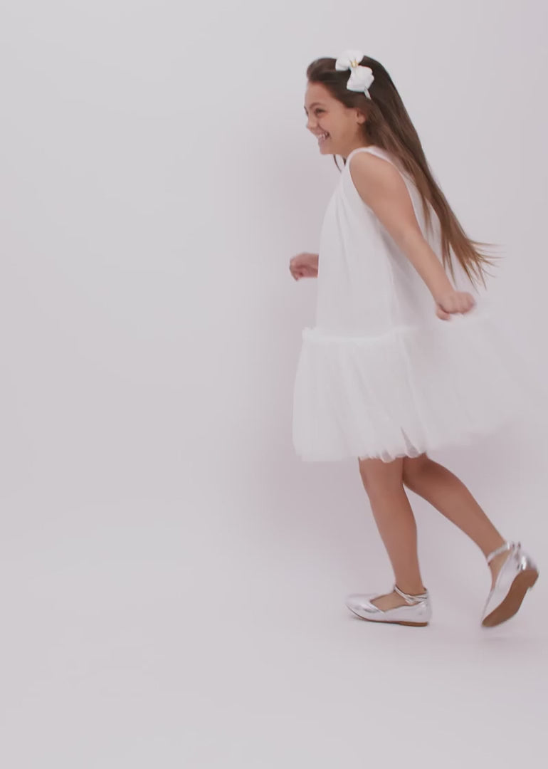 Caria Sleeveless Butterfly Dress Snowdrop