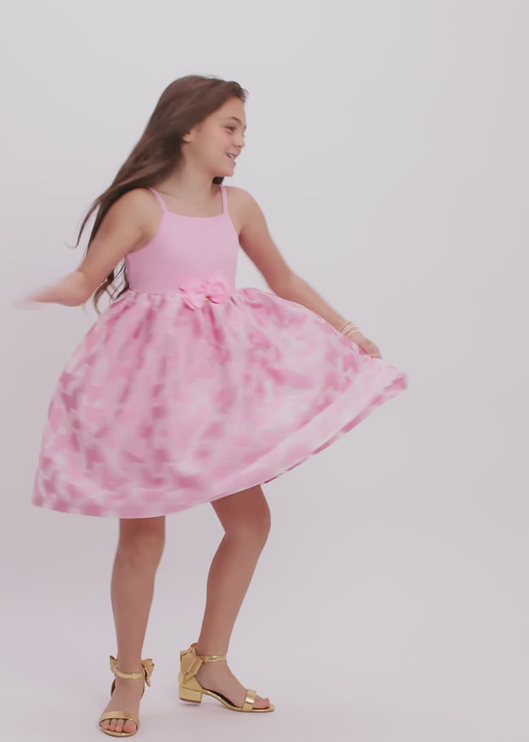 Apollo Butterfly Strappy Dress Rose