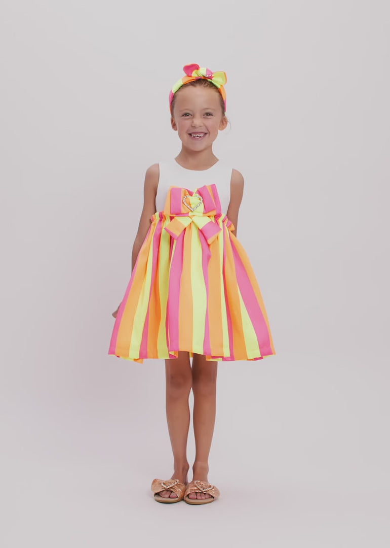 Genius Striped Dress Neon Multi