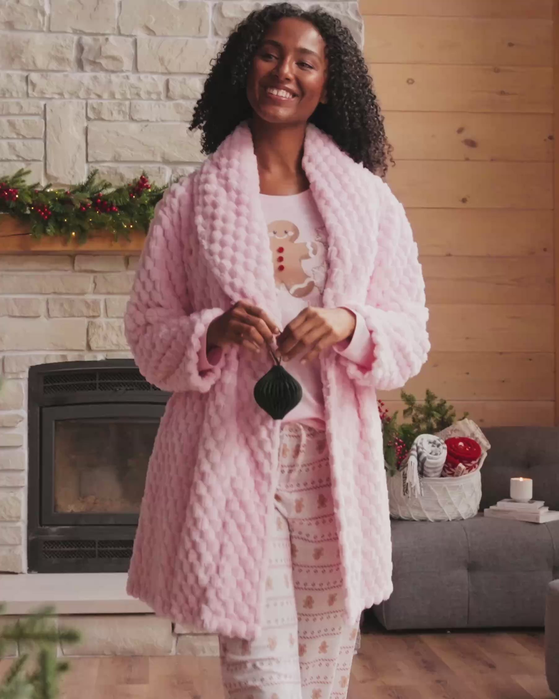 La Vie en Rose_Snow White Gingerbread_Gingerbread Print Cotton Pj Set_40400087_p10531_Vid