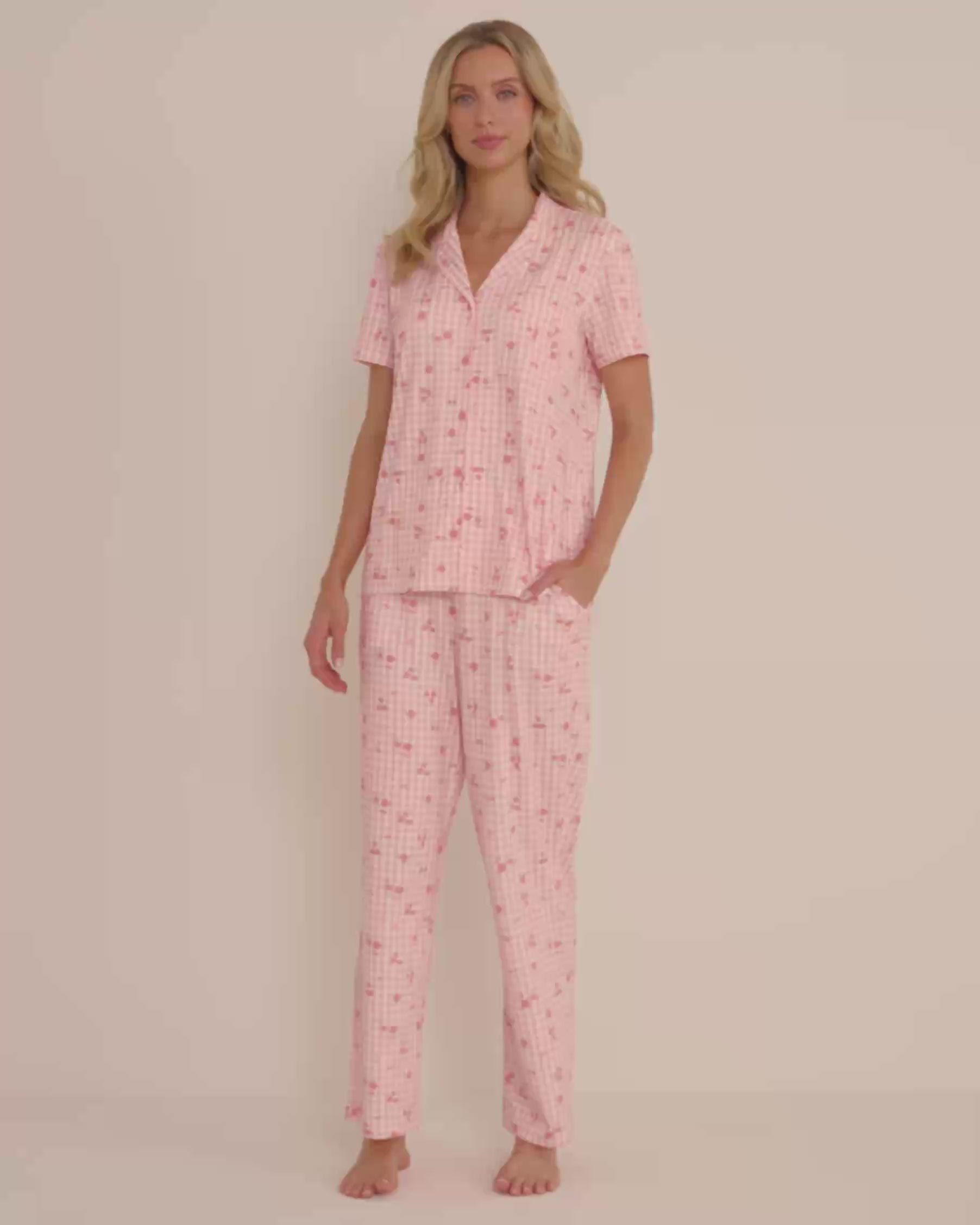 Floral Gingham Print Super Soft Button-down Shirt