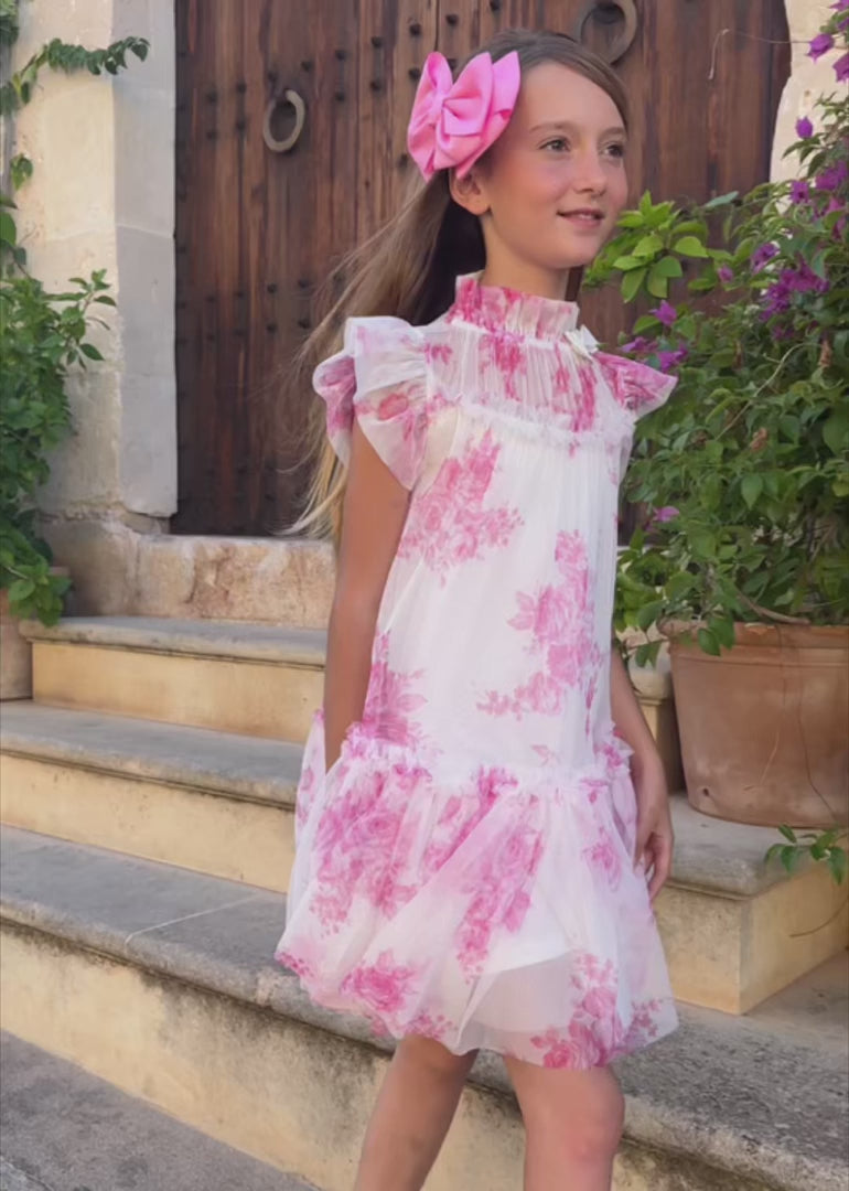 Marigold Roses Dress Snowdrop Pink
