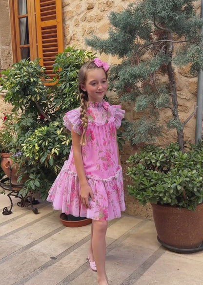 Marigold Flower Dress Begonia Pink