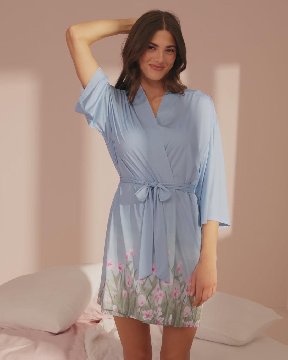 Flower Field Print Kimono