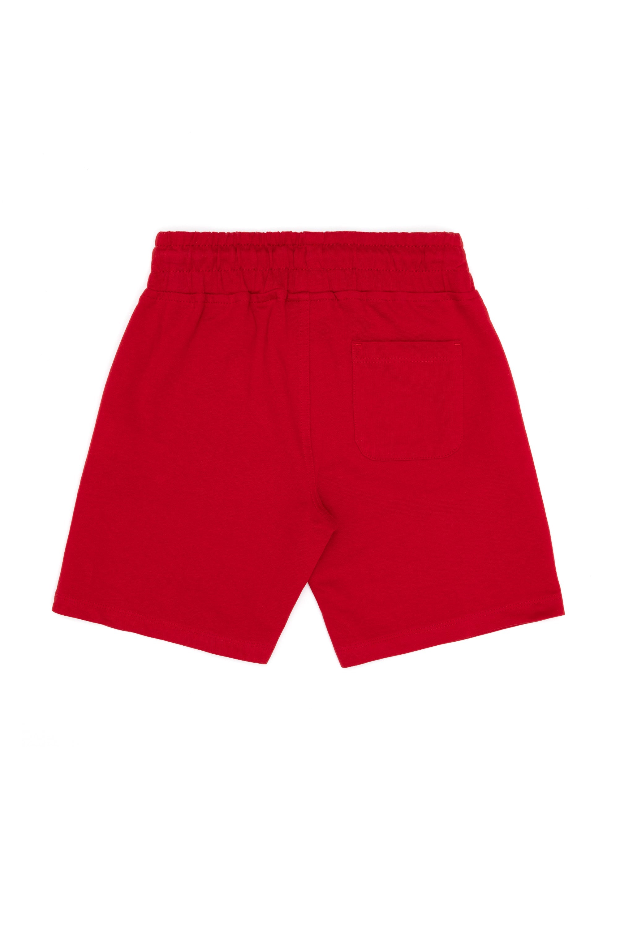 Red Knitted Shorts With Black Drawstrings