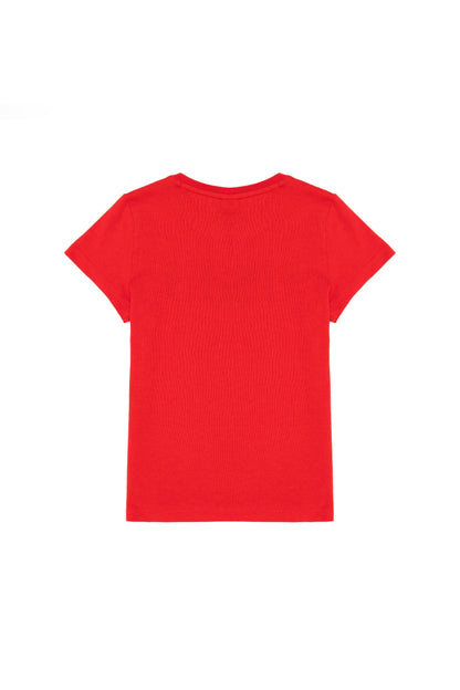 Red Short Sleeves T-Shirt With Graphics