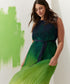 Sleeveless Pleated Dress with Colour Graduation - BEVAVA