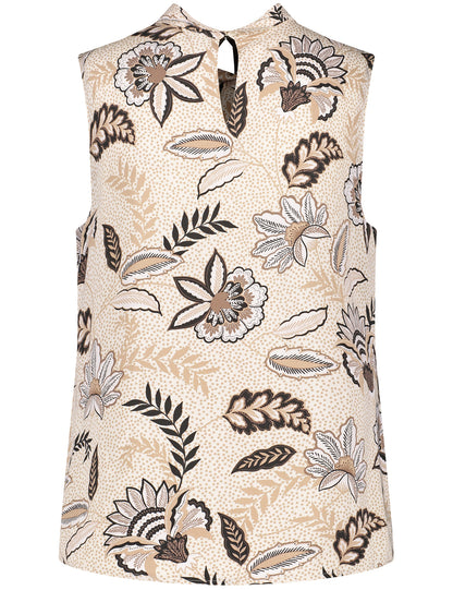 Sleeveless Blouse With A Floral Print
