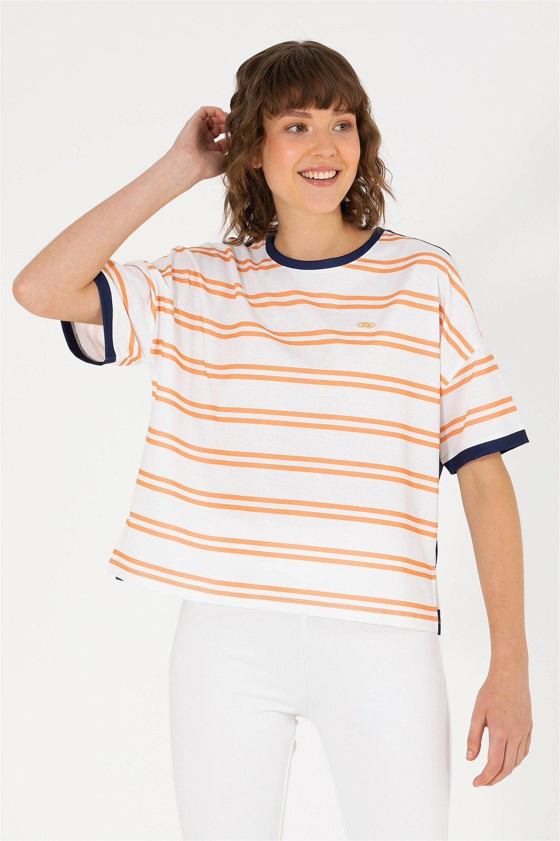 Striped Over-Sized Short Sleeve T-Shirt