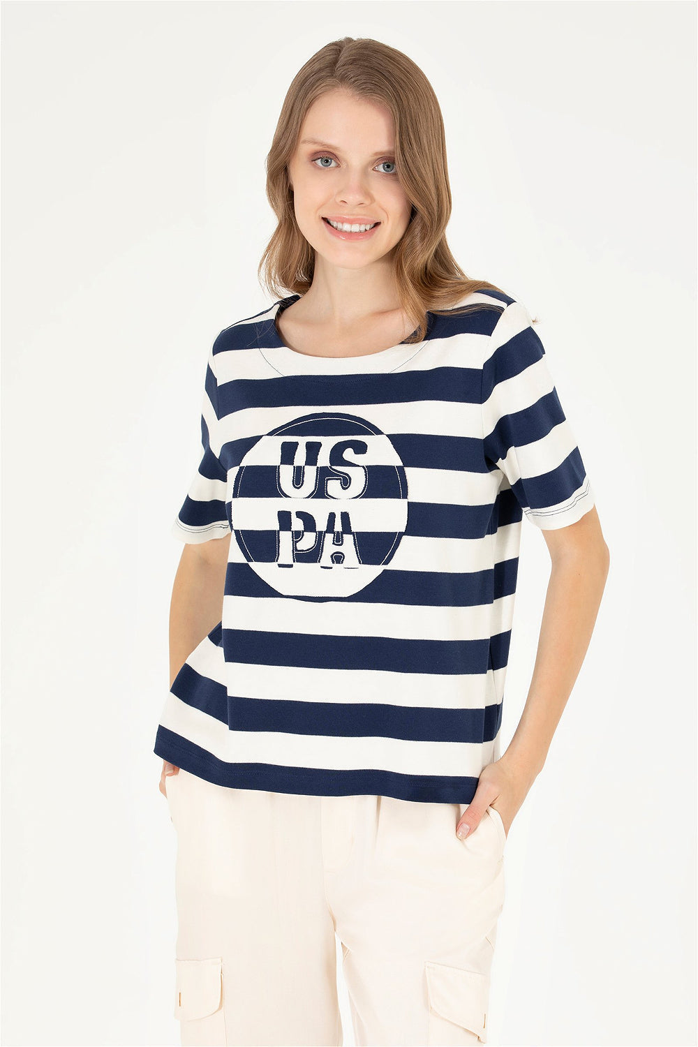 Striped Short Sleeve T-Shirt With Graphics