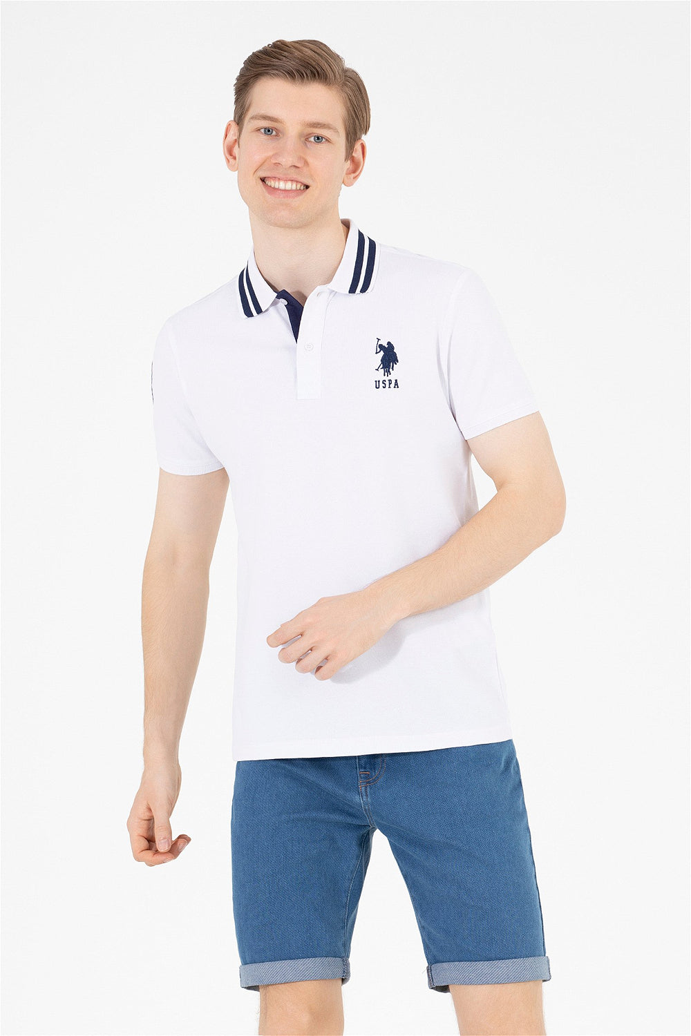 White Short Sleeve Polo Shirt