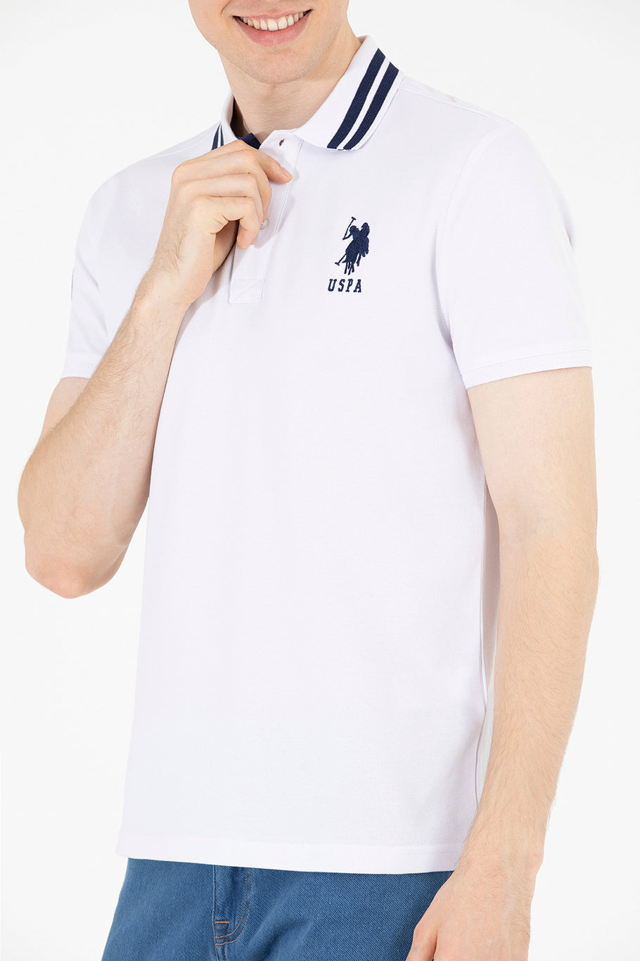 White Short Sleeve Polo Shirt