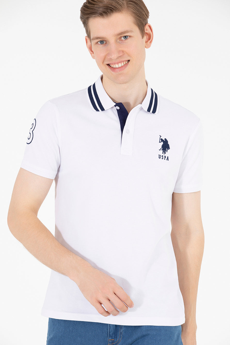 White Short Sleeve Polo Shirt