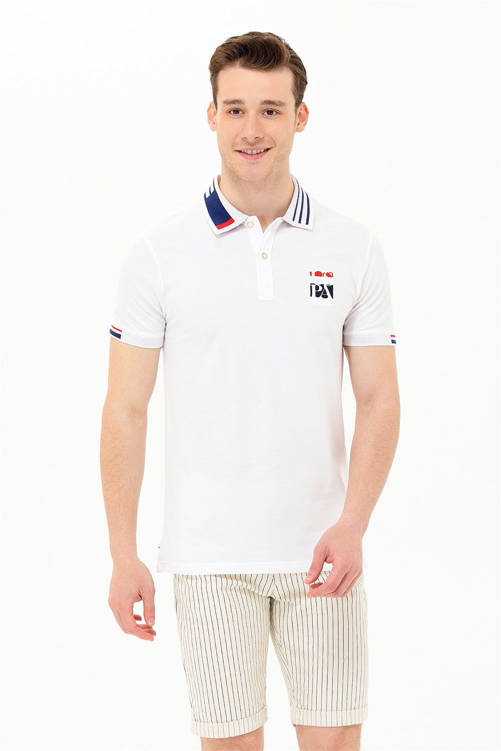 White Short Sleeve Polo Shirt