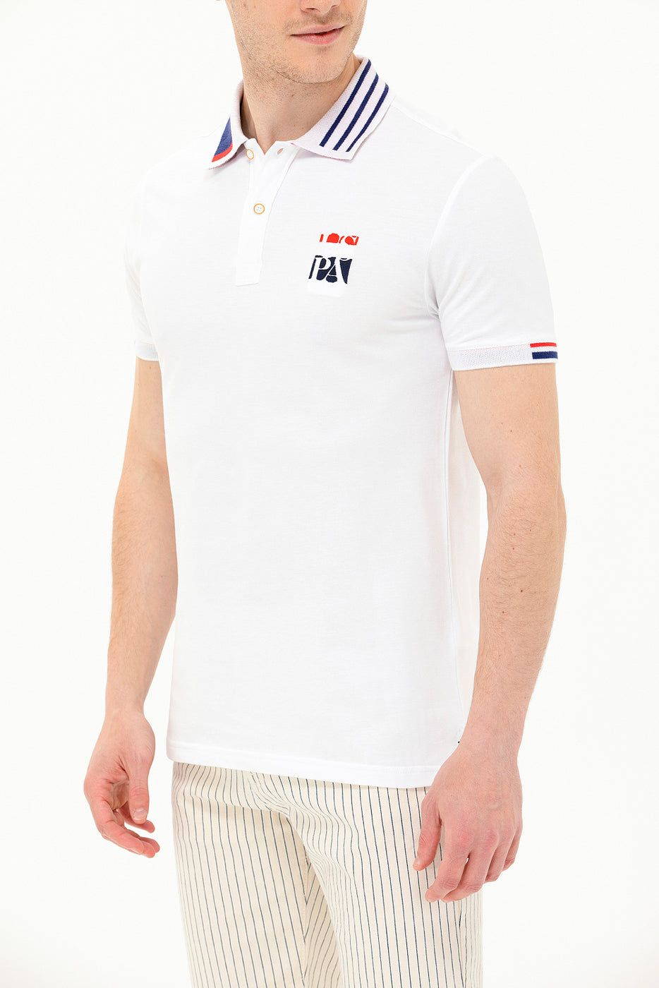 White Short Sleeve Polo Shirt