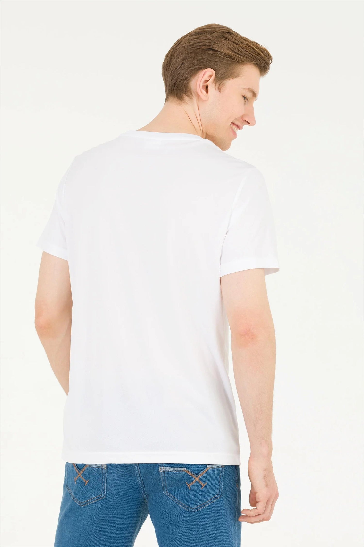 White Short Sleeve Round Neck T-Shirt