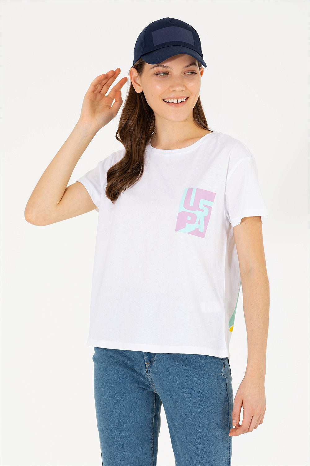 White Short Sleeve T-Shirt With Graphics