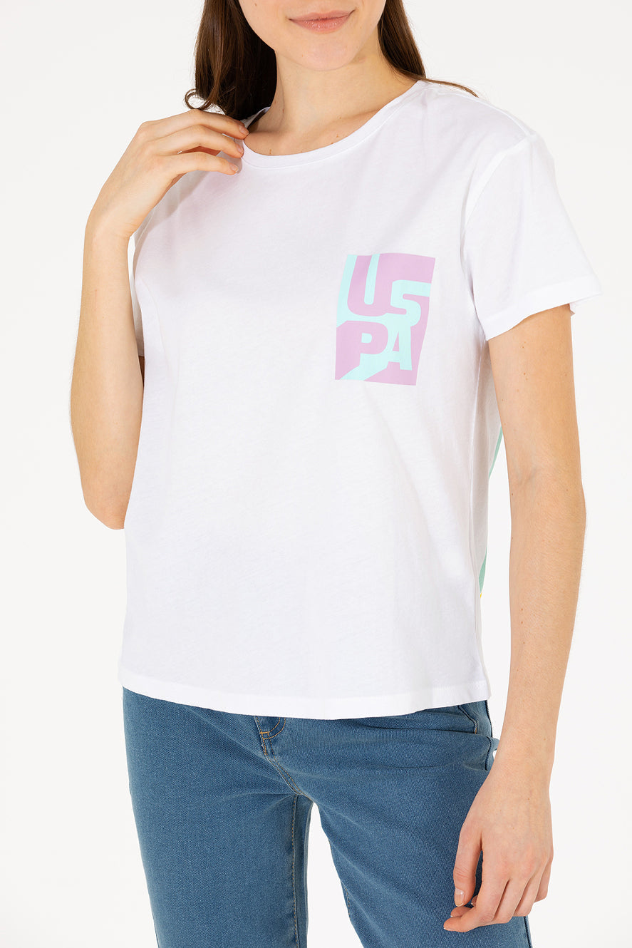 White Short Sleeve T-Shirt With Graphics