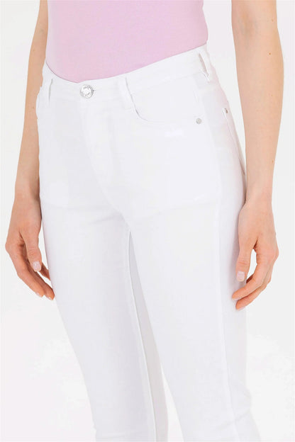 White Skinny Fit Chino Trousers